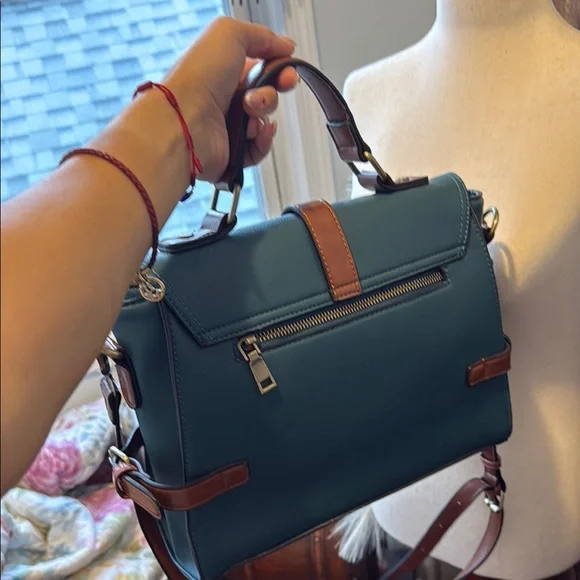 Modcloth Blue and Gold Crossbody Bag with Chic Design - Picture 3 of 3